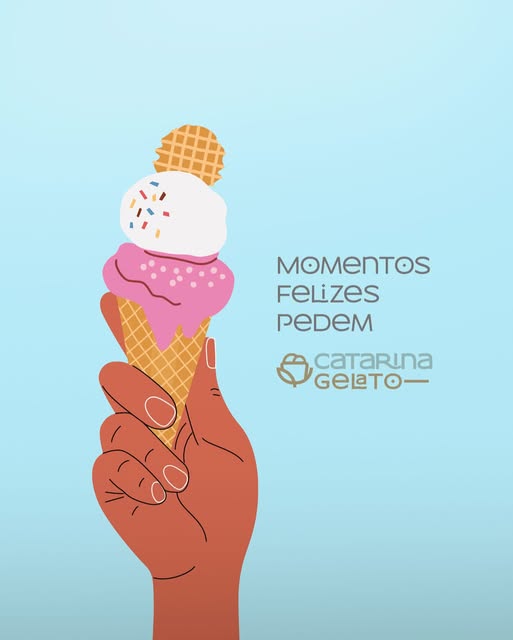Momentos felizes pedem Catarina Gelato